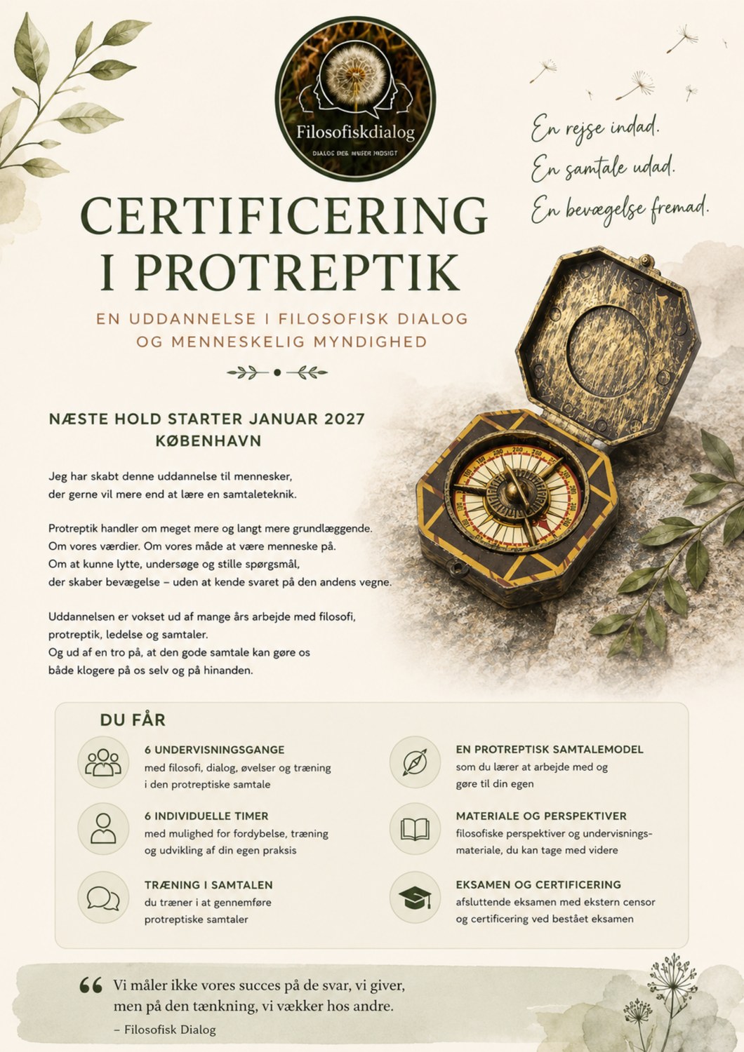 Forsiden af brochuren Certificering i Protreptik